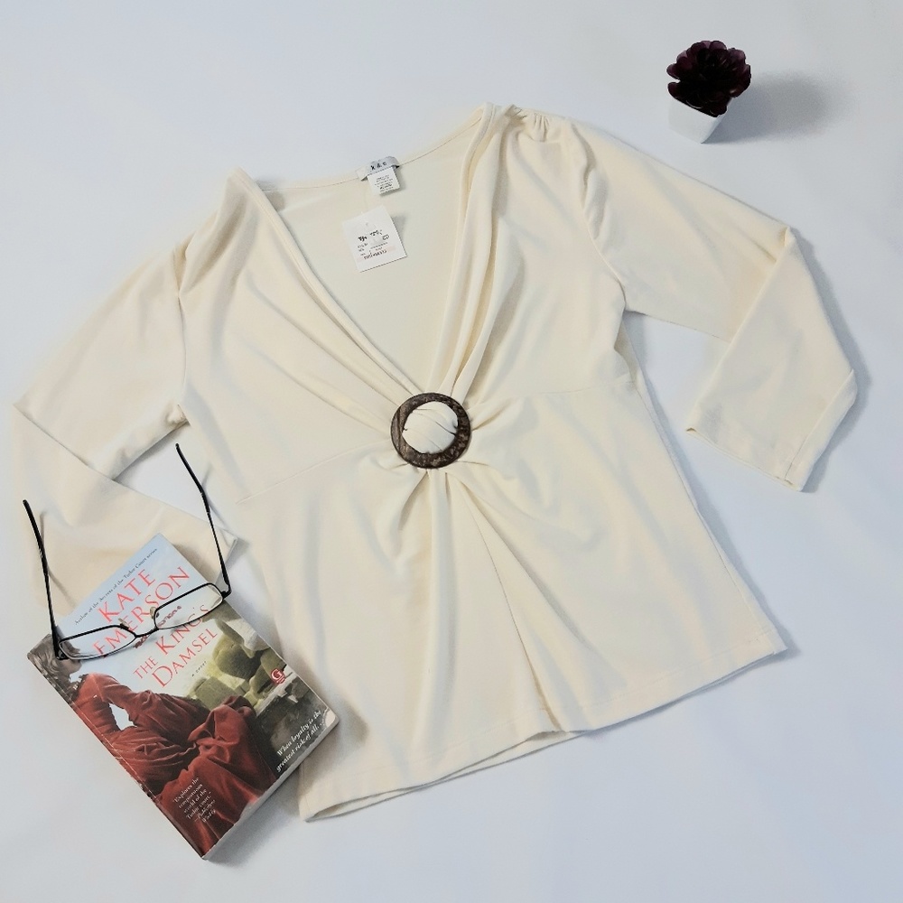 NWT New K & C 3/4 Sleeve Top
